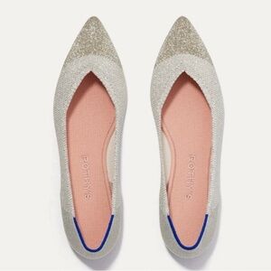 Rothy's Diamond Metallic Pointy Flats - size 10.5 - NIB